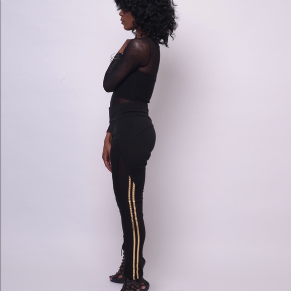 Black Mesh Joggers - Picture 2 of 3